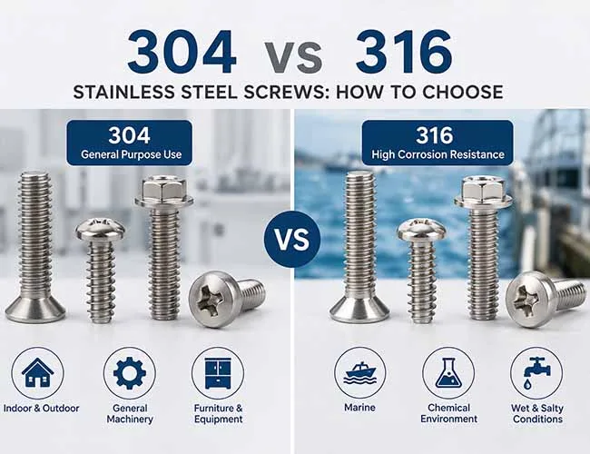 304 vs 316 stainless steel screws