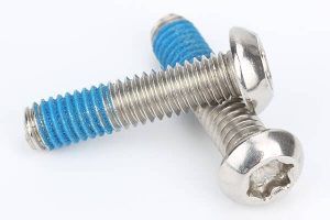 screw with thread locking patch